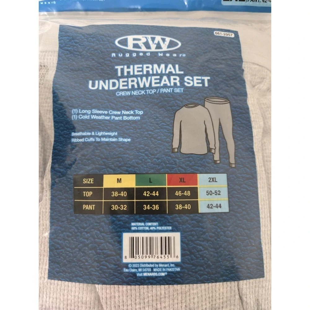 New 2xl Rugged Wear Thermal Underwear Set